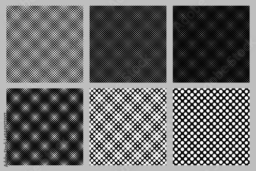 Geometrical seamless dot pattern background design set -  vector graphic