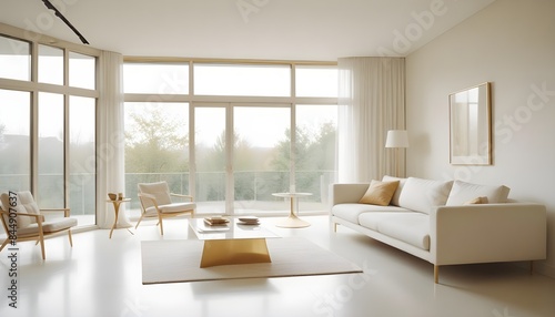 white and gold theme modern interior