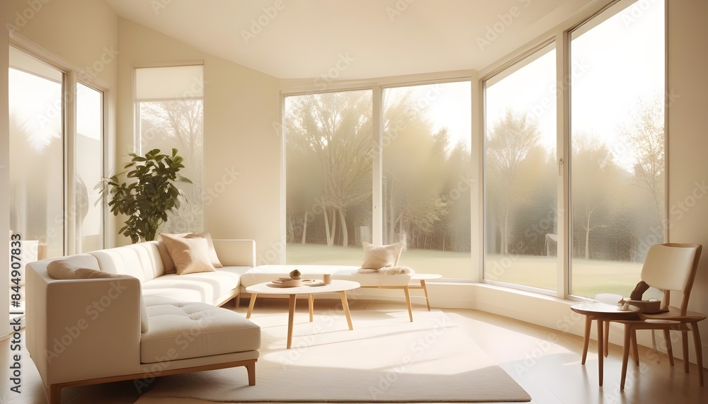 Fototapeta premium white and gold theme modern interior