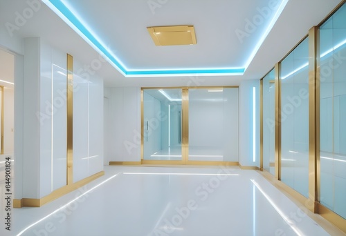 white and gold theme modern interior