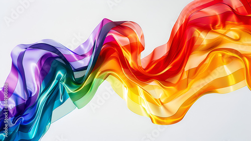 Pride lines flowing across white background © Alon