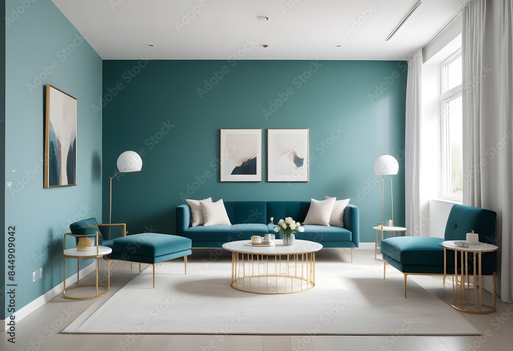 white and gold theme modern interior