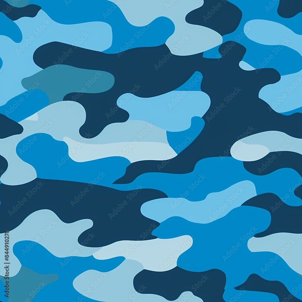 Simple Camouflage seamless pattern in Blue. Military camouflage. illustration formats 4096 x 4096