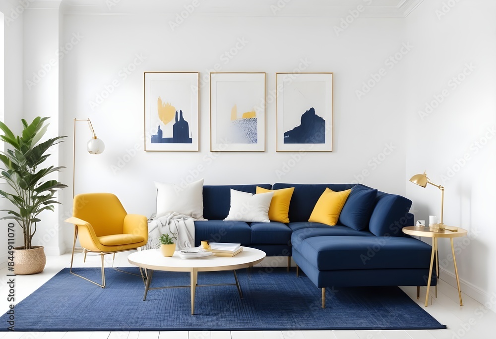 Obraz premium white and gold theme modern interior