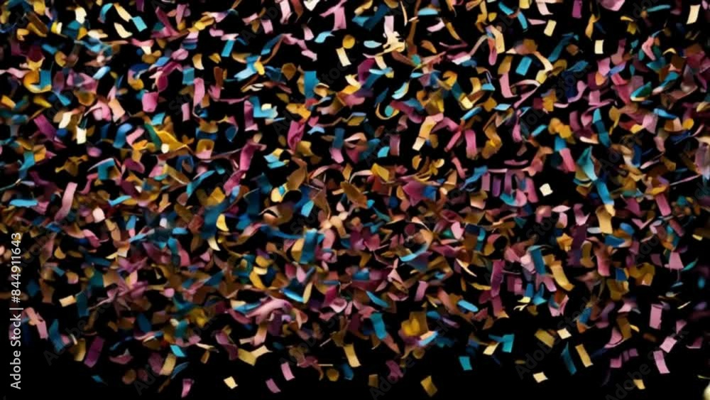 Colorful Confetti Falling on a Black Background Colorful Confetti Falling on a Black Background