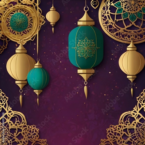 Islamic background for eid ramadan gretting photo