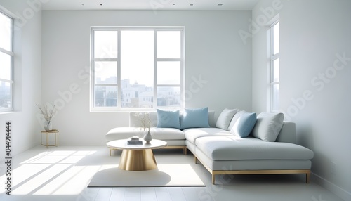 white and gold theme modern interior