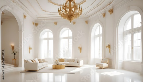 white and gold theme modern interior