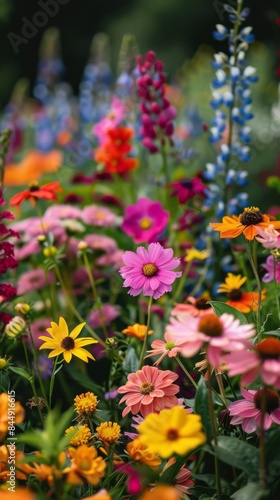 A vibrant summer garden full of colorful flowers © Станіслав Козаков