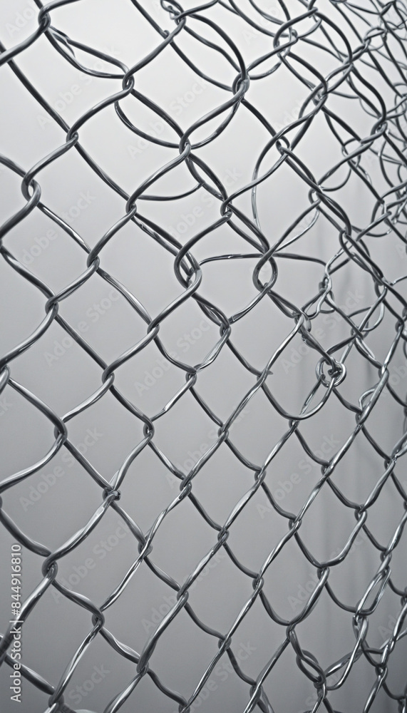 Naklejka premium Protective silver chain link fence with transparent background, ideal for security purposes