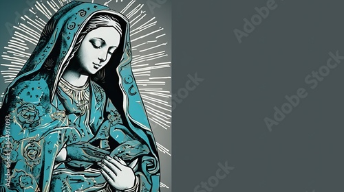 Virgen del carmen catholic religious holiday, event. Graphic women. AI generated.