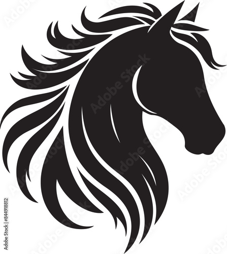 Stunning Horse Silhouette Vector Illustration for Graphic Design and Digital Art Projects