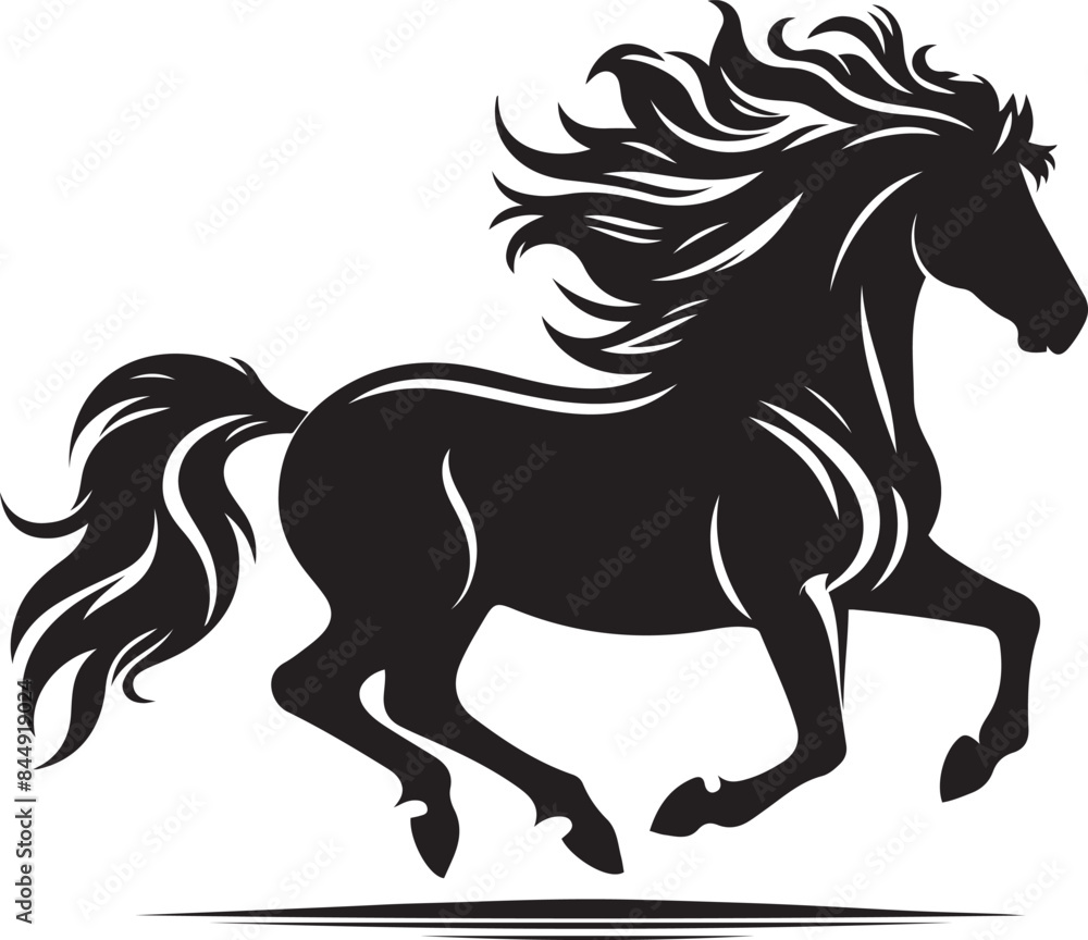 Stunning Horse Silhouette Vector Illustration for Graphic Design and Digital Art Projects Stunning Horse Silhouette Vector Illustration for Graphic Design and Digital Art Projects