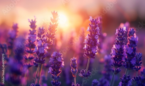 Blossoming lavender fields