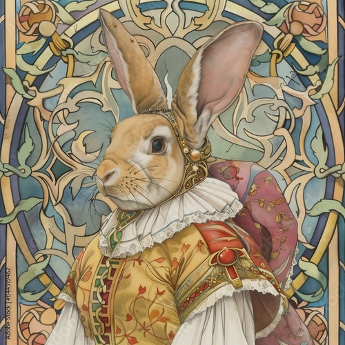 easter card with rabbit