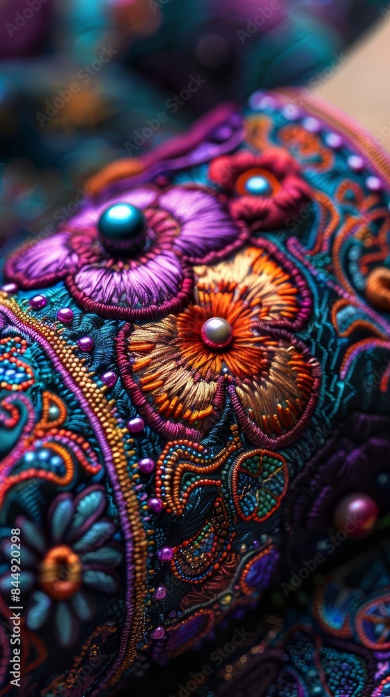 Bohemian bracelet with intricate patterns, vibrant colors, eclectic style, detailed illustration Bohemian bracelet with intricate patterns, vibrant colors, eclectic style, detailed illustration