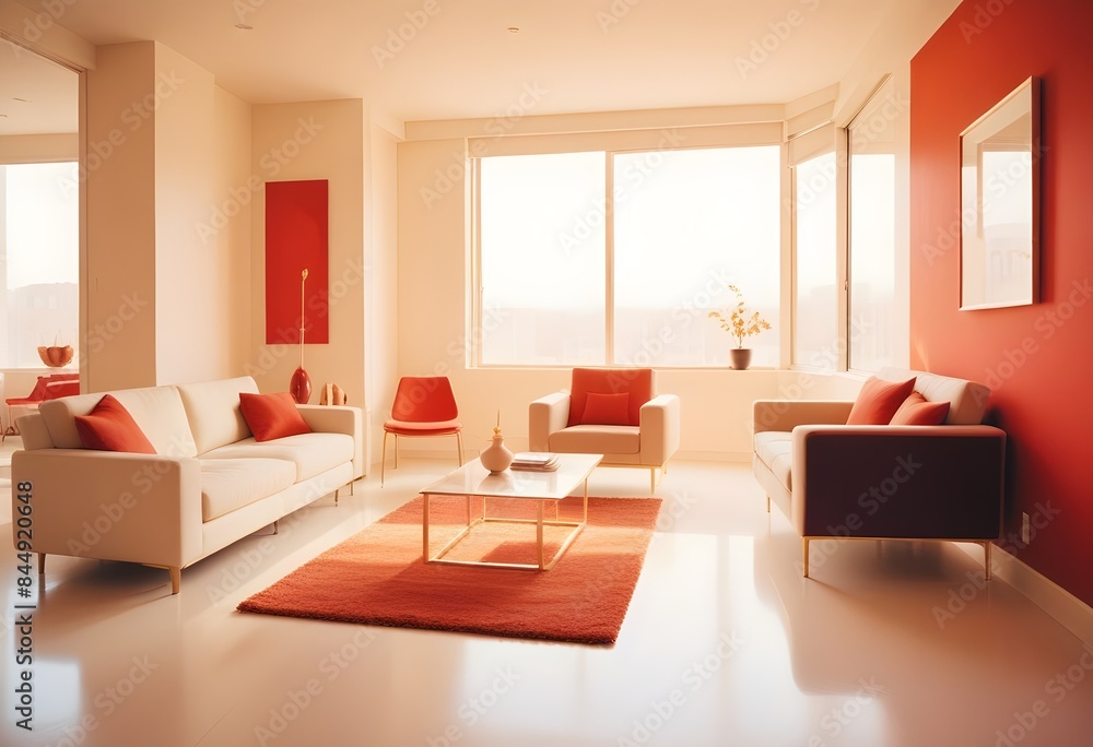 Fototapeta premium white and gold theme modern interior