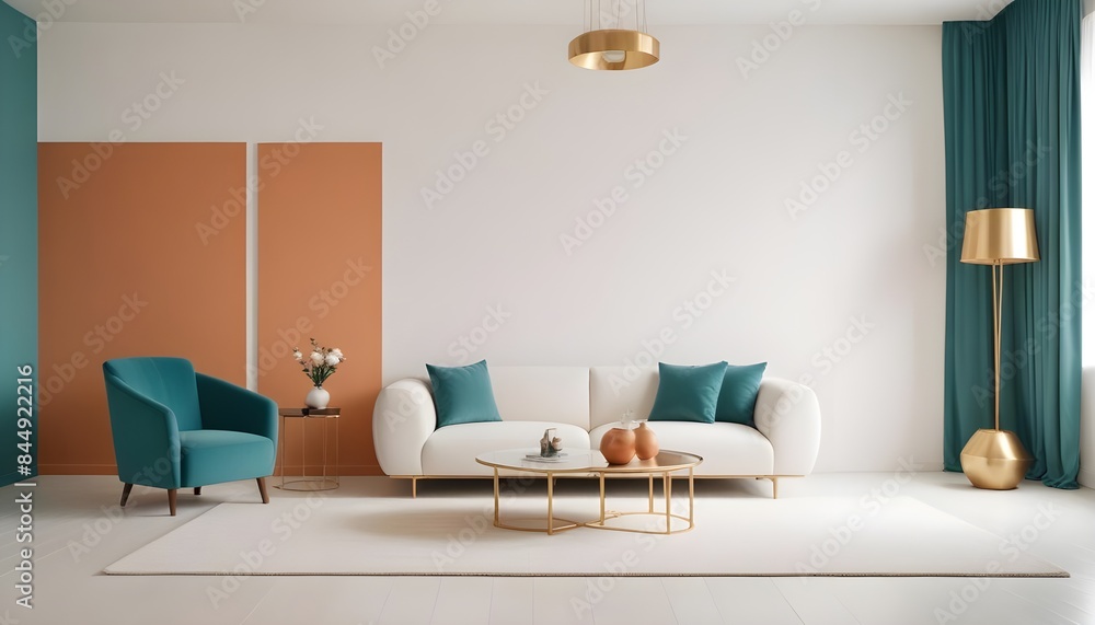 Obraz premium white and gold theme modern interior