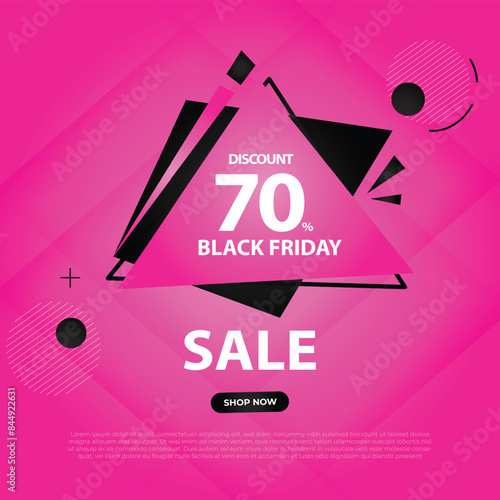 Black Friday banner design template for promotion, vector illustration 