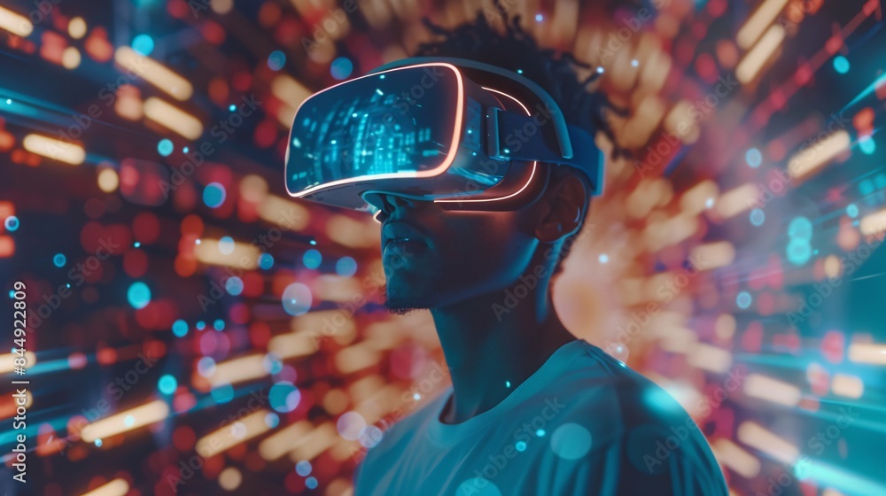 Man Experiencing Virtual Reality Man Experiencing Virtual Reality