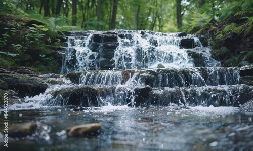 Clear waterfall in a forest