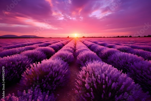 lavender field at sunset