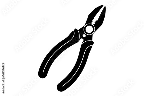 Pliers Plus cut silhouette vector illustration