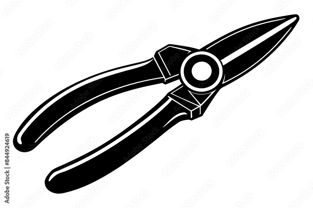 Pliers Plus cut silhouette vector illustration Pliers Plus cut silhouette vector illustration