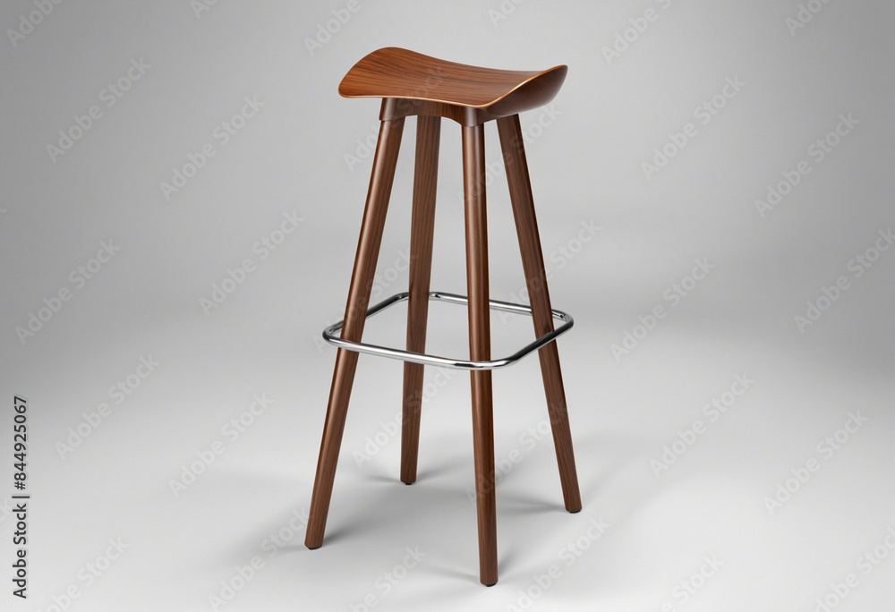 Generative AI designed modern wooden barstool for home interior decoration Generative AI designed modern wooden barstool for home interior decoration
