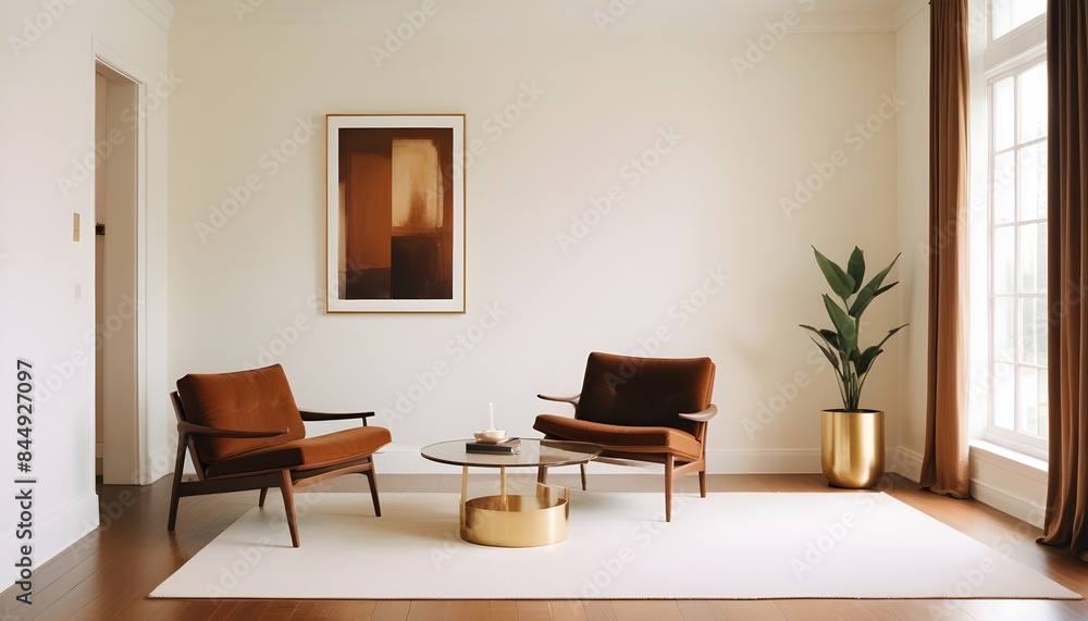 Fototapeta premium white and gold theme modern interior