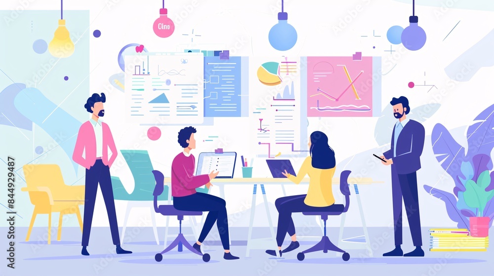 Business Meeting with Charts and Data Analysis Business Meeting with Charts and Data Analysis