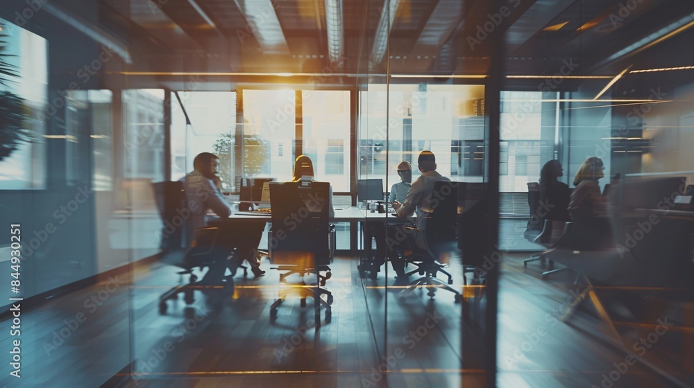 Silhouettes of Business Professionals in a Modern Office Silhouettes of Business Professionals in a Modern Office