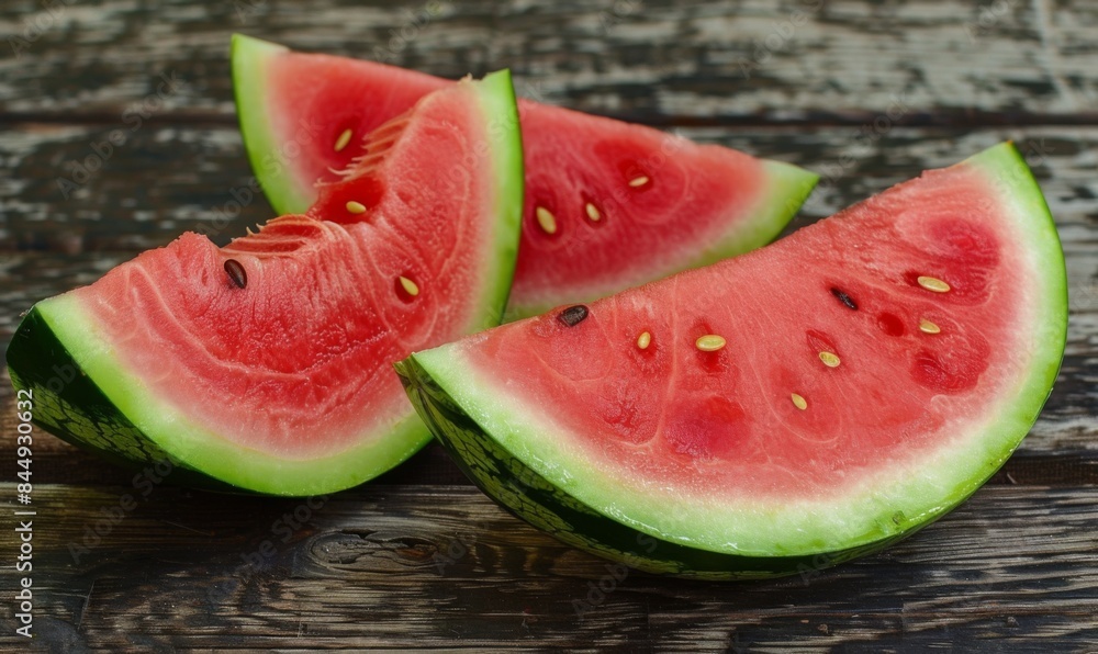 Freshly cut watermelon slices Freshly cut watermelon slices