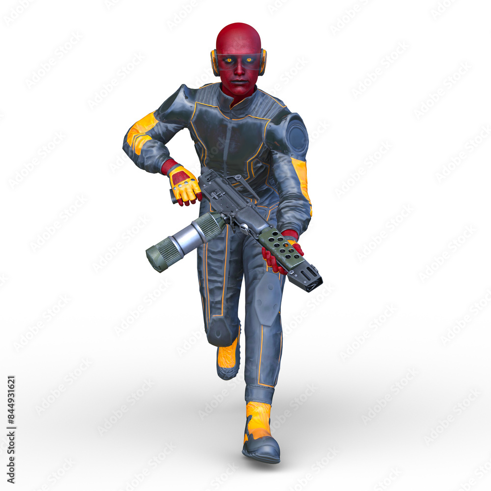 サイバー戦士 3DCGレンダリング サイバー戦士 3DCGレンダリング