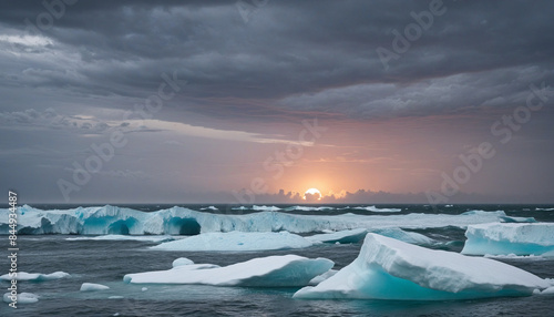 Exploring the impacts of climate change on our planet through the lens of melting icebergs, rising sea levels, and extreme weather events generated by AI © SR07XC3