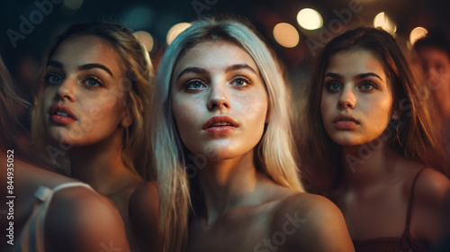 Blonde young woman with thr...