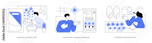 Recreational marijuana cultivation isolated cartoon vector illustrations se