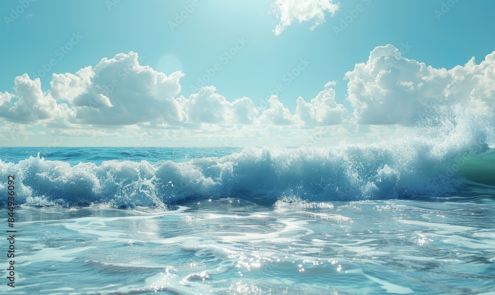 Obraz premium Ocean waves on a sunny day