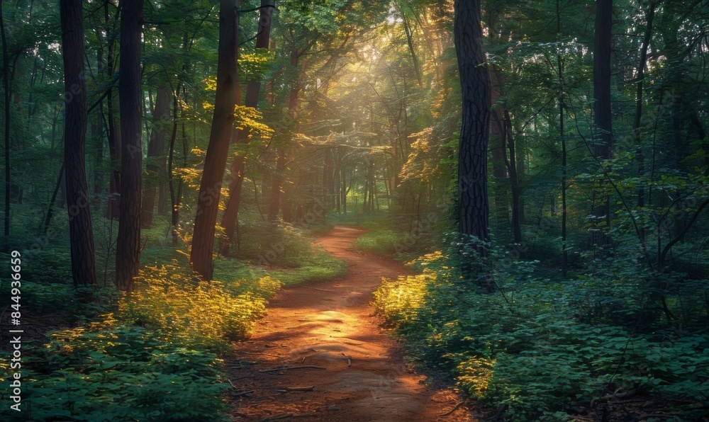 Path through a forest in summer Path through a forest in summer
