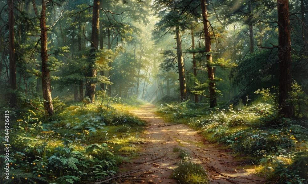 Obraz premium Path through a summer forest