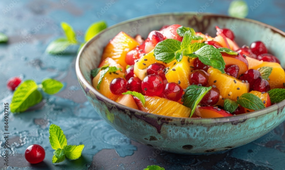 Refreshing fruit salad in a bowl Refreshing fruit salad in a bowl
