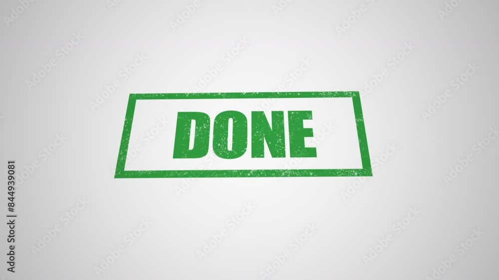 Green stamp done business imprint animation white background Green stamp done business imprint animation white background