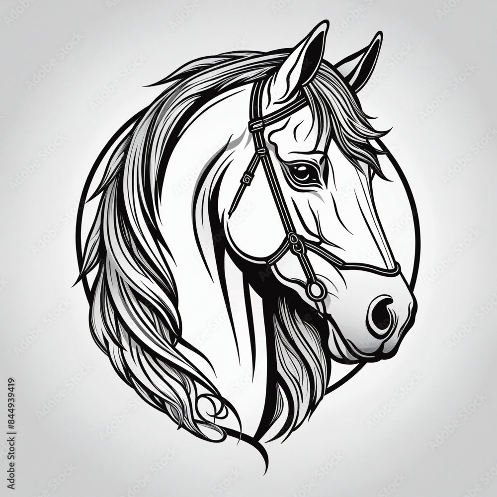 Abstract vector horse illustration suitable for tattoo designs featuring a majestic silhouette with tribal influences