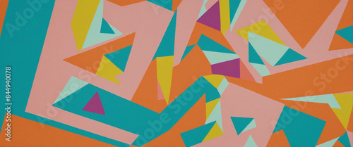 Vibrant geometric mosaic design featuring a spectrum of eye-catching colours