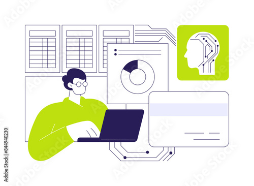 AI-Enhanced Expense Management abstract concept vector illustration.