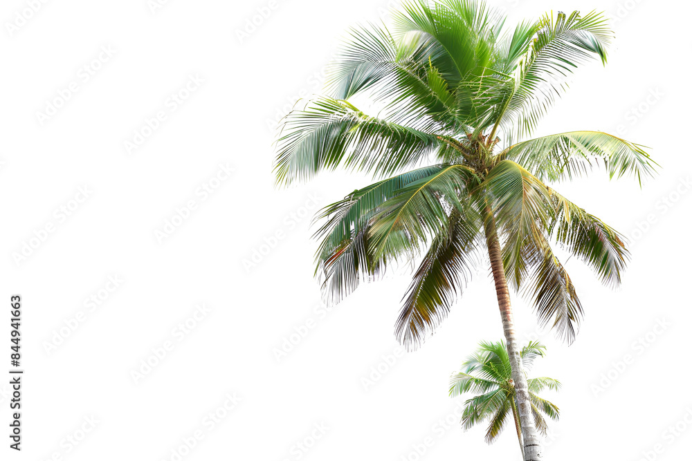 Fototapeta premium Coconut palm tree at a tropical beach. Holiday and travel concept