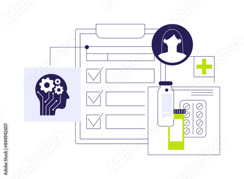 AI-Driven Personalized Treatment Plans abstract concept vector illustration.