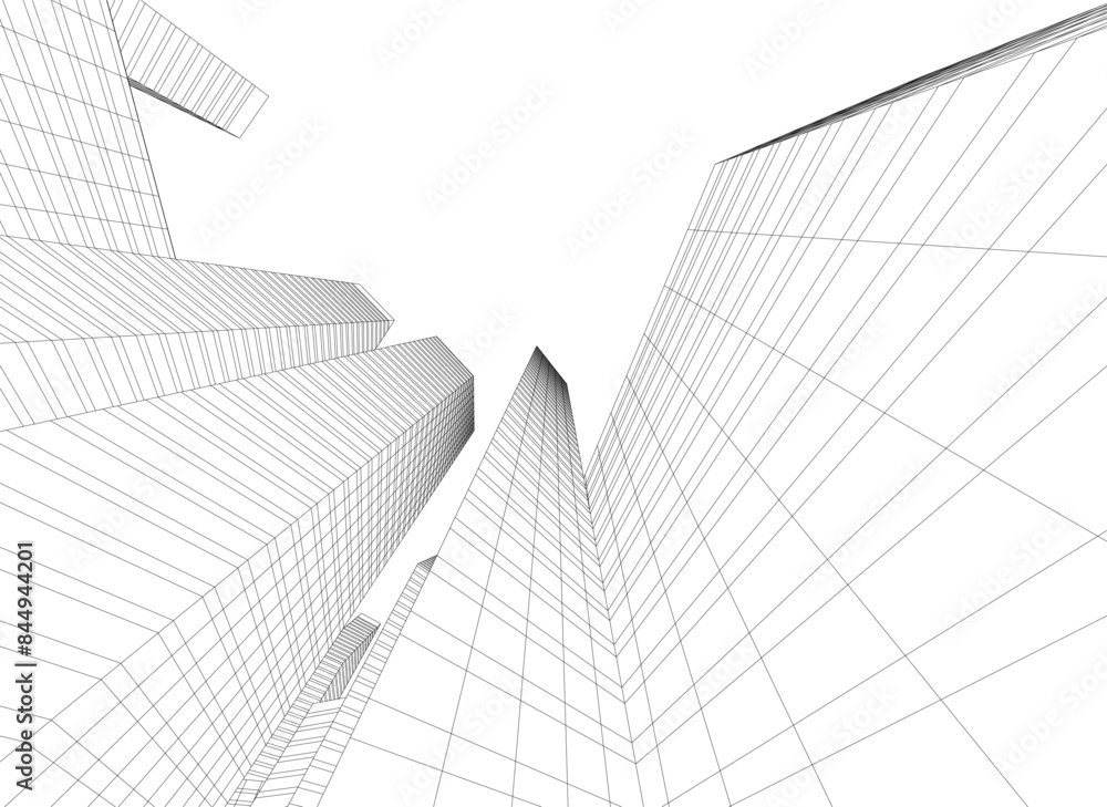 Abstract city vector 3d illustration Abstract city vector 3d illustration