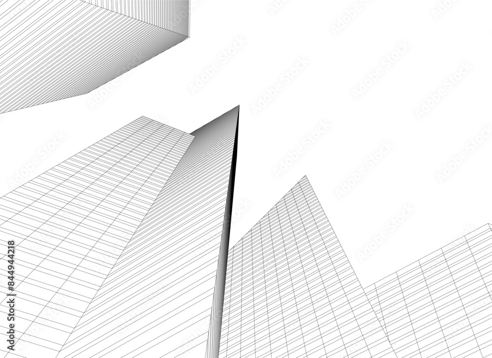 Abstract city vector 3d illustration