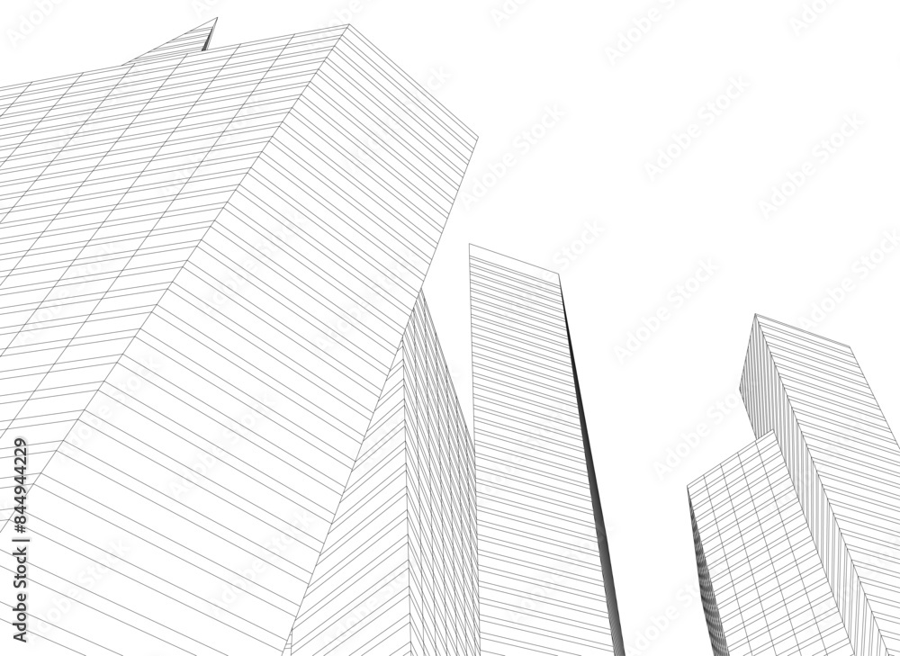Abstract city vector 3d illustration Abstract city vector 3d illustration